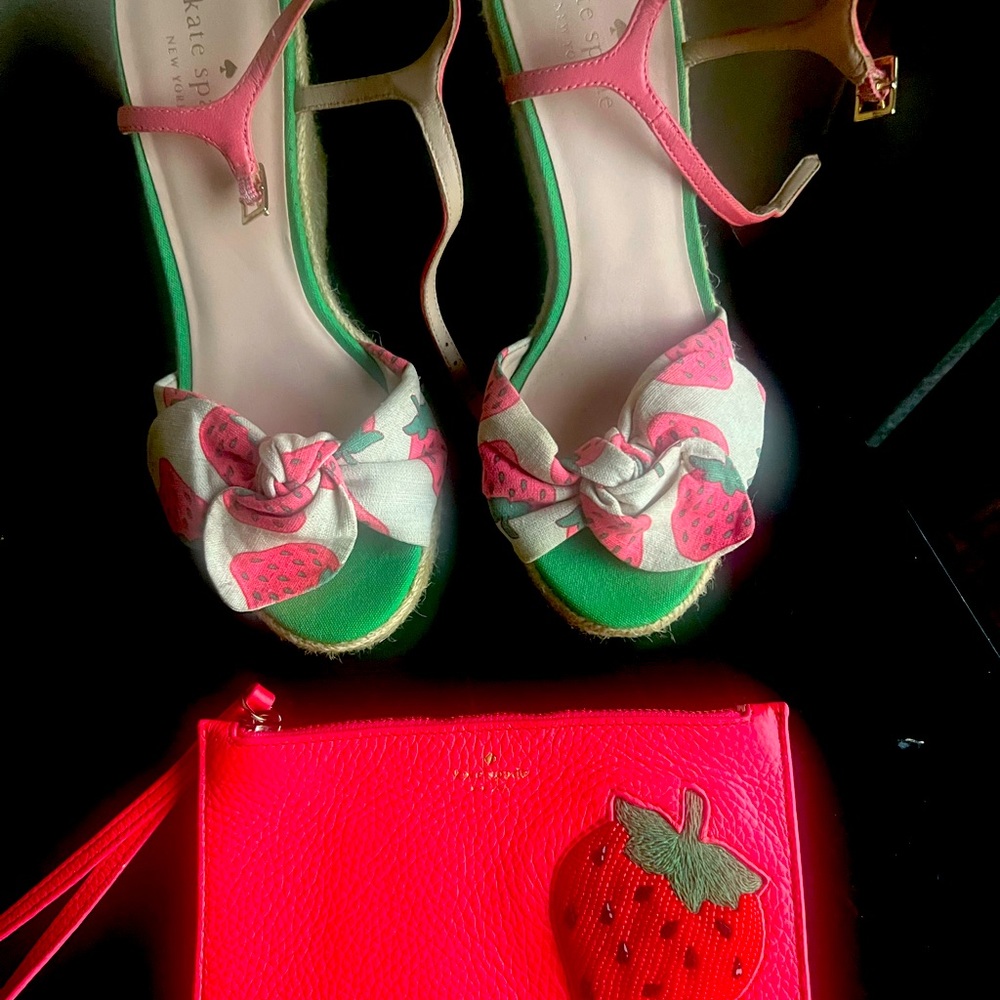 Kate spade strawberry purse and shoes